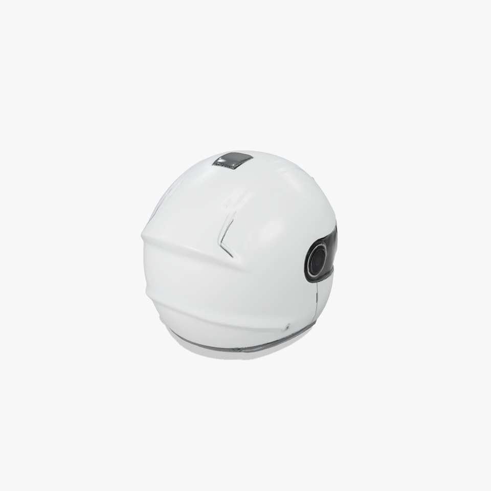 Sleek White Helmet model pack